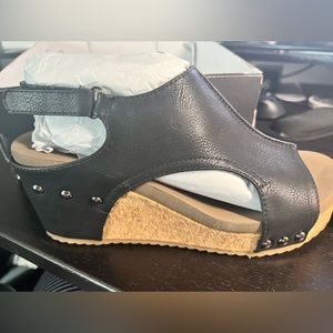 Black wedge sandal Boutique by Corkys